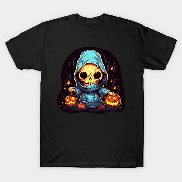 Eerie Halloween Ghoul Art - Spooky Season Delight T-Shirt by Captain Peter Designs